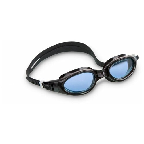 Очки для плавания Comfortable Goggles черные с голубым, от 14 лет
