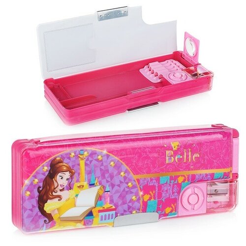 Пенал Princess PREB-US1-119285, пластиковый, с двумя точилками, лупой и держателем для канцелярии, для девочек.