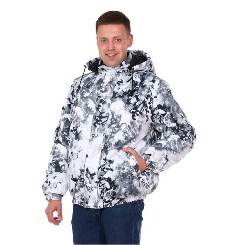 фото Бомбер промдизайн, размер 60-62/170-176, серый, белый