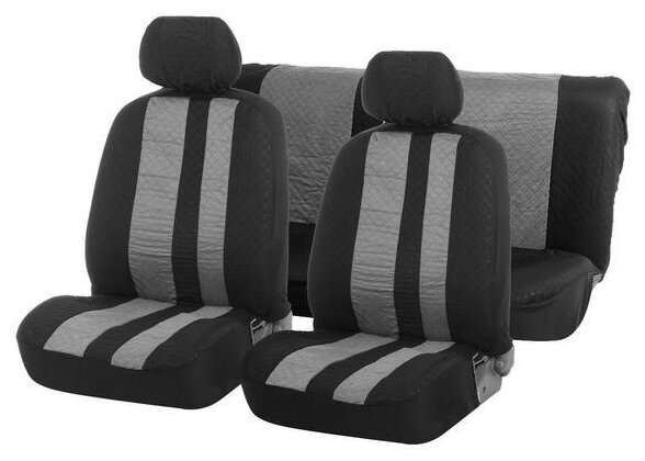 TORSO Авточехлы TORSO Premium универсальные, 6 предметов, чёрно-серый AV-10