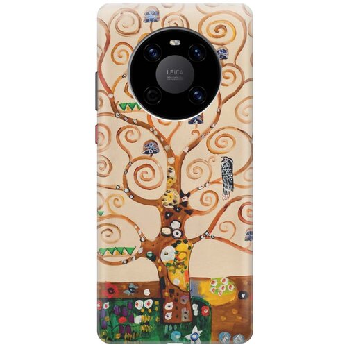 фото Ультратонкий силиконовый чехол-накладка для huawei mate 40 с принтом "климт" gosso