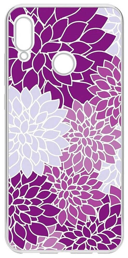 Чехол-накладка Krutoff Clear Case Женский день - Цветочный паттерн 2 для Huawei P Smart (2019)/Honor 10 Lite (2019)