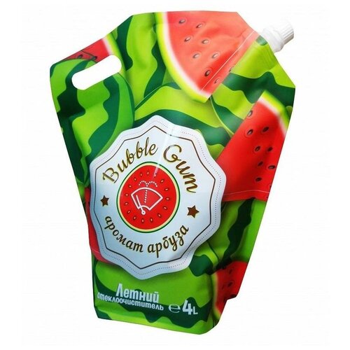 Жидкость стеклоомывающая Лето Bubble Gum, арбуз, 4л, Дой-пак