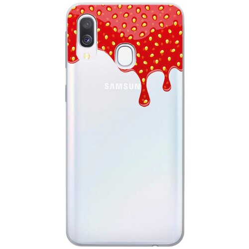 фото Силиконовый чехол на samsung galaxy a40 / самсунг а40 с 3d принтом "jam" прозрачный gosso