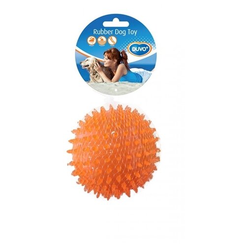 Игрушка для собак резиновая DUVO+ Мяч игольчатый, оранжевая, 8см (Бельгия) игрушка для собак силиконовая duvo мяч светящийся оранжевая 6 4x6 4см бельгия