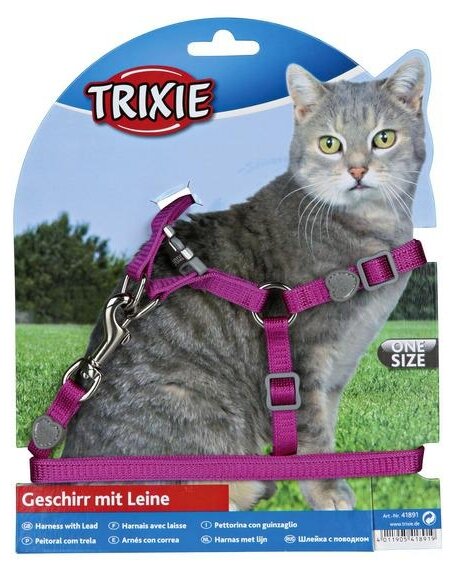 TRIXIE шлейка для кошек «PREMIUM» с поводком, нейлон (1 шт)