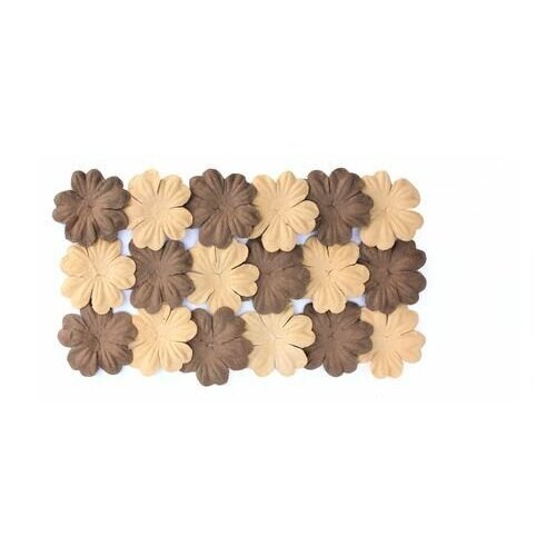 фото Scb3008 набор цветков из шелковичной бумаги, 2 вида, упак./20 шт. (10 коричневый/песочный) scrapberry's