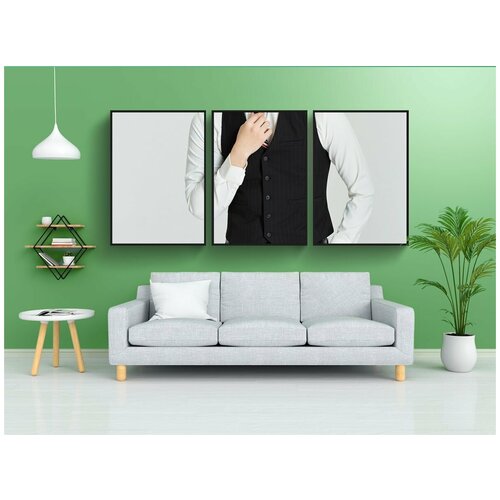 фото Набор модулных постеров для интерьера "подходить, жилет, люди" 60x90 см. в тубусе, без рамки lotsprints