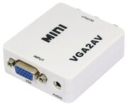 Переходник VGA на AV Mini 1080p VGA2AV (конвертер) белый для монитора PC ТВ