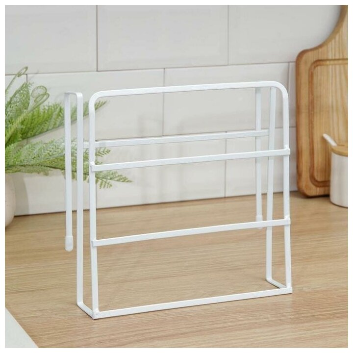 Держатель для разделочных досок и полотенец, подвесной, цвет белый ...