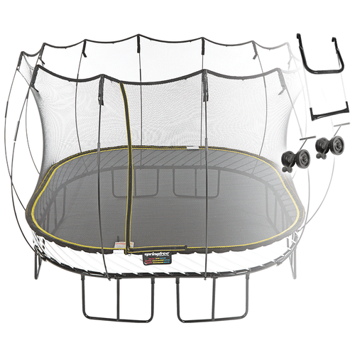 Батут SPRINGFREE квадратный S113 SW с лестницей и колесиками
