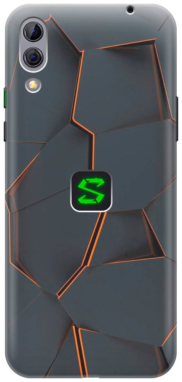 Силиконовый чехол Графитовый излом на Xiaomi Black Shark 2 / Сяоми Блэк Шарк 2