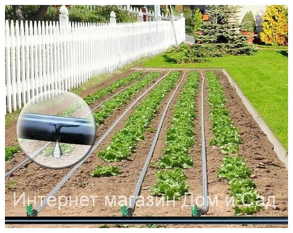 Капельная эмиттерная лента полив растений Виола 50 метров шаг 30 см - фотография № 1