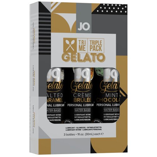 Гель-смазка JO Tri Me Triple Pack Gelato, 30 мл, крем-брюле, 3 шт.