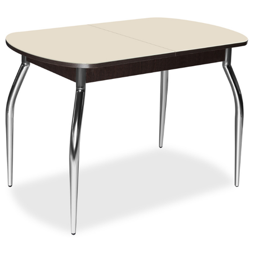 фото Стол раздвижной со стеклом palermo 110 latte/wenge - ch. размеры стола (дхшхв): 110(142)х70х75 см форма