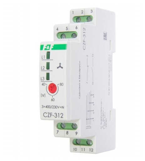 Реле контроля фаз F&F Czf-312