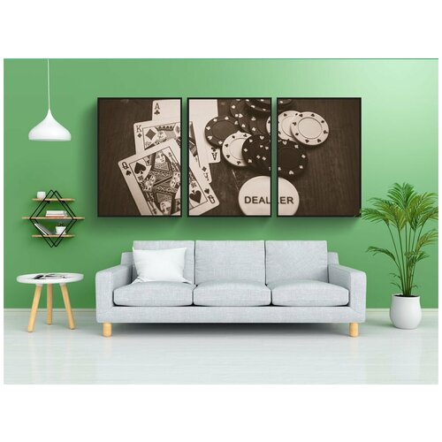 фото Набор модулных постеров для интерьера "играть в азартные игры, конкурс, покер" 60x90 см. в тубусе, без рамки lotsprints