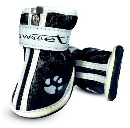 Triol (одежда) Ботинки для собак черные с лапками 40*30*40мм 12241072 (зима) 0,088 кг 39862 - фотография № 1