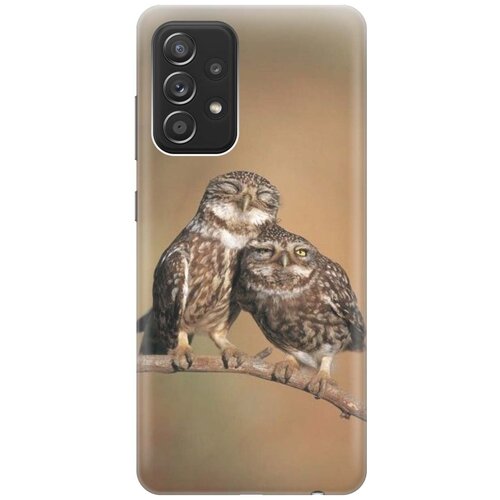 фото Ультратонкий силиконовый чехол-накладка для samsung galaxy a52 с принтом "пара совушек" gosso