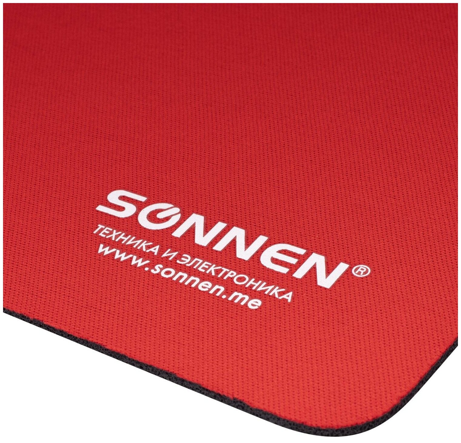 Коврик для мыши Sonnen Red резина+ткань 22*18*0.3см - фото №6