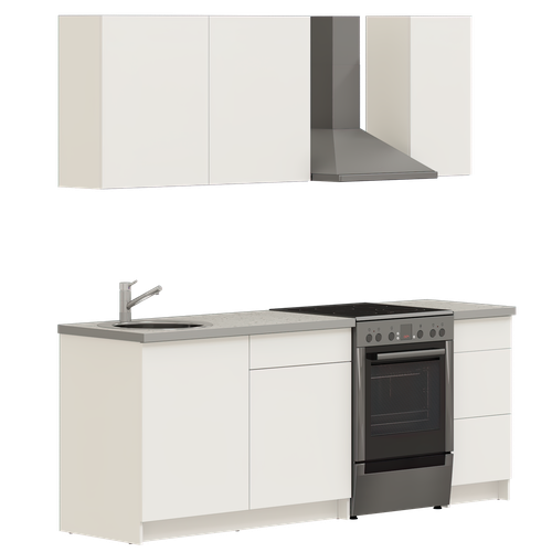 Кухонный гарнитур, кухня прямая Pragma Elinda 162 см (1,62 м), со столешницей, ЛДСП, белый