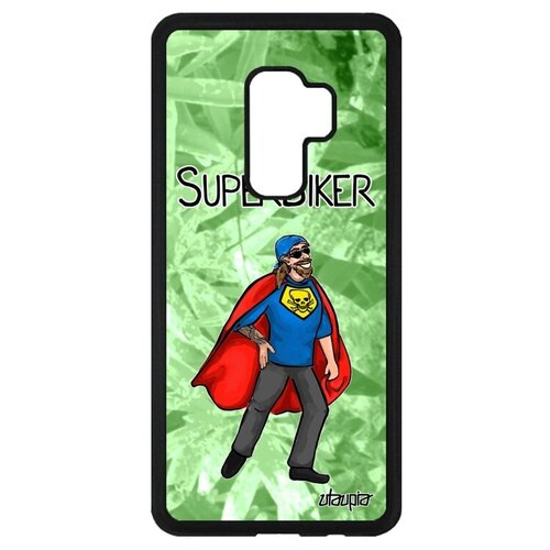 фото Красивый чехол на телефон // samsung galaxy s9 plus // "супербайкер" комичный мотобайкер, utaupia, светло-зеленый