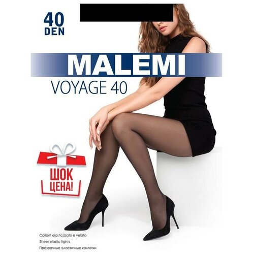 Колготки Malemi, 40 den, размер 2, черный колготки malemi чао 20 дайно р 2