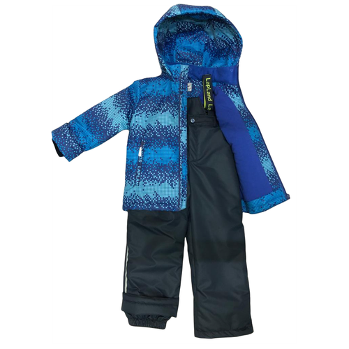 Комплект с полукомбинезоном Lapland демисезонный, мембранный, капюшон, карманы, размер 98, голубой, синий