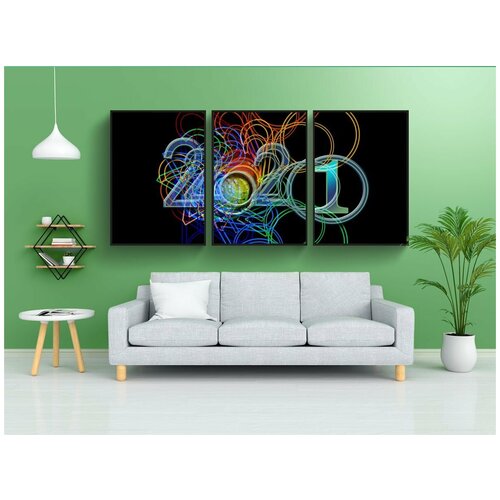 фото Набор модулных постеров для интерьера "первый день нового года, канун нового года, новый год" 60x90 см. в тубусе, без рамки lotsprints