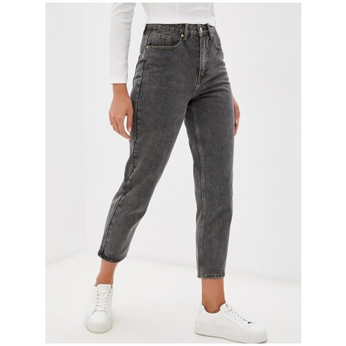 Серые джинсы с разрезами INCITY, цвет светло-серый деним, размер 26W/32L