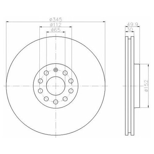 фото Тормозной диск передний hella 8dd355109541