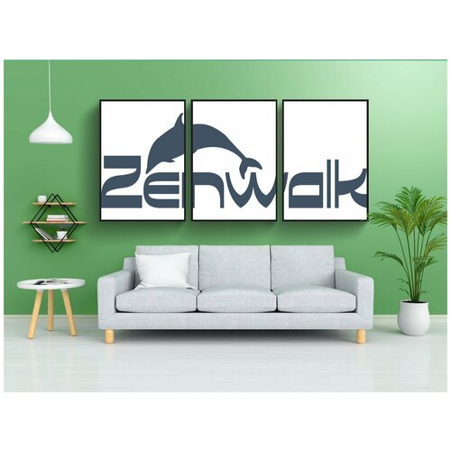 фото Набор модулных постеров для интерьера "zenwalk, логотип, linux" 60x90 см. в тубусе, без рамки lotsprints
