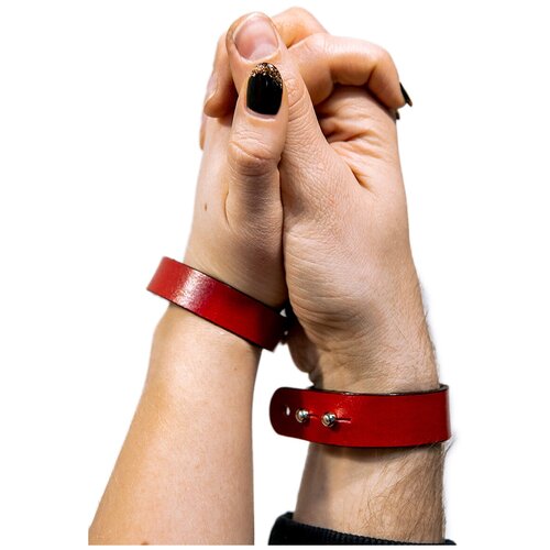 Стильный браслет на руку NeoGift из натуральной кожи красный шириной 1,5 см