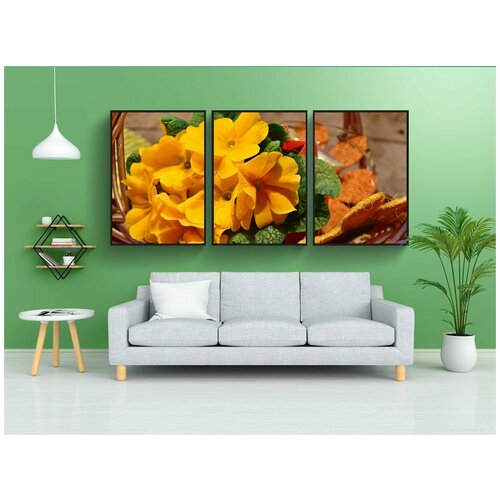 фото Набор модулных постеров для интерьера "первоцвет, признаки весны, рано цветущий" 60x90 см. в тубусе, без рамки lotsprints