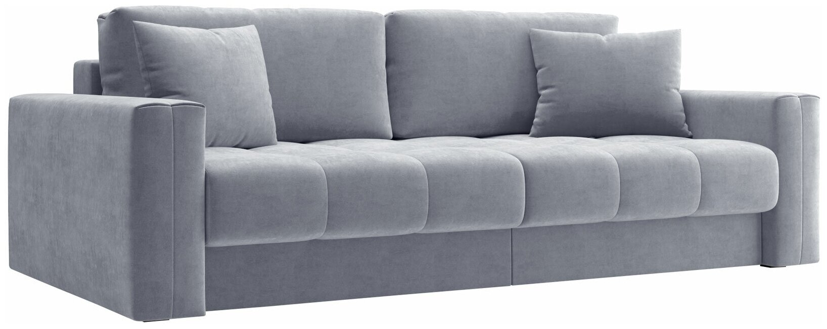Прямой диван Первый Мебельный Клермон Серебро, велюр - фотография № 1