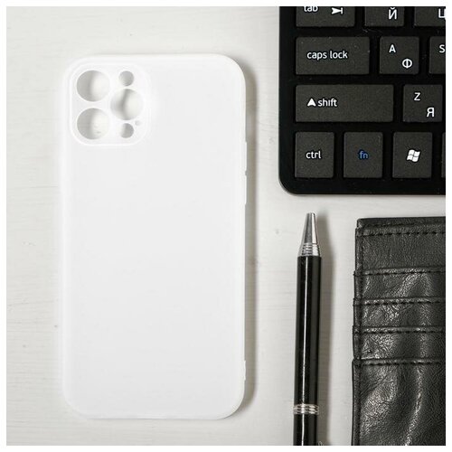 фото Чехол luazon для телефона iphone 12 pro, soft-touch силикон, прозрачный белый qwen
