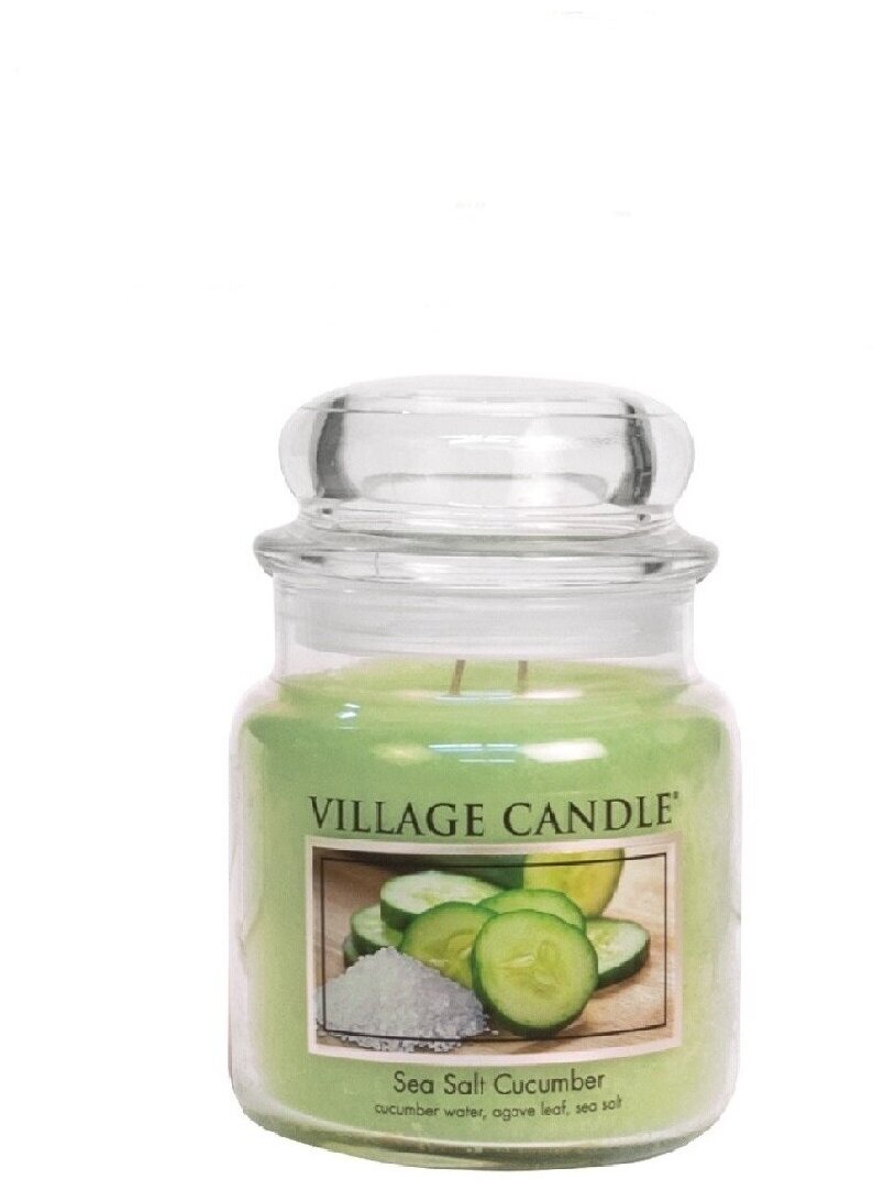 Ароматическая свеча Village Candle Огурец и морская соль, средняя - фото №1