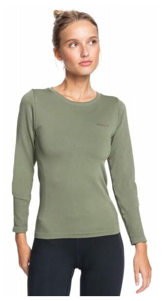 Спортивный Лонгслив Roxy Proud Of Being Deep Lichen Green, Цвет зеленый, Размер M/L