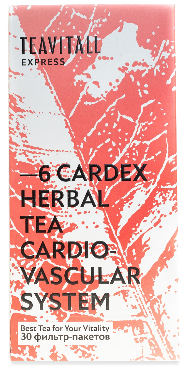 Чайный напиток для сердечно-сосудистой системы TeaVitall Express Cardex 6, 30 фильтр-пакетов. Чай в пакетиках - фотография № 4