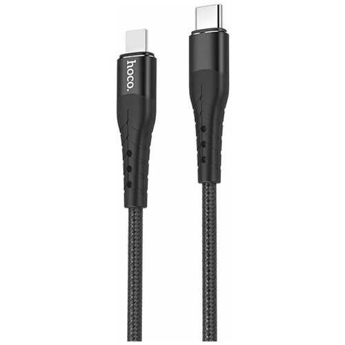 кабель для зарядки ip lightning to type c pd 18w 1м черный Кабель USB - Apple 8 pin HOCO U64 Superior, 1.2 м, круглый, 2.4 A, нейлон, PD, чёрный