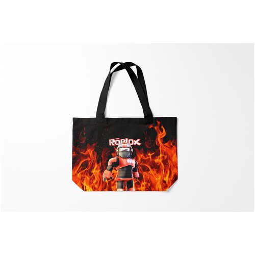 фото Сумка-шоппер / 46х35 см / геймерам / roblox fire роблокс огонь пожарный burnettie