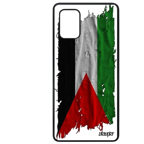 фото Дизайнерский чехол для мобильного // samsung galaxy a71 // "флаг палестины на ткани" дизайн стиль, utaupia, белый