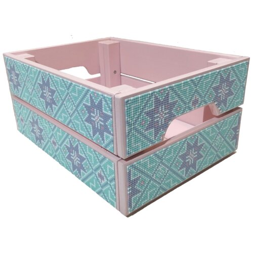фото Набор алмазной мозаики "нежность. декор для ящика", размер 23х31х15 см, 4 цвета яркие грани