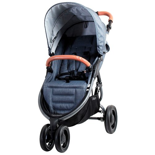 Прогулочная коляска Valco Baby Snap Trend, denim, цвет шасси: черный прогулочная коляска baby jogger city tour 2 бампер slate цвет шасси черный