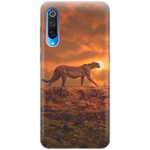 фото Силиконовый чехол на xiaomi mi 9 / сяоми ми 9 с принтом "закатный гепард" gosso