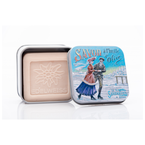 Мыло La Savonnerie de Nyons с эдельвейсом в металлической коробке Каток 100 гр.