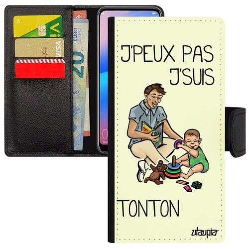 фото Противоударный чехол-книжка для мобильного // galaxy a10 // "не могу - стал дядей!" комикс рисунок, utaupia, белый