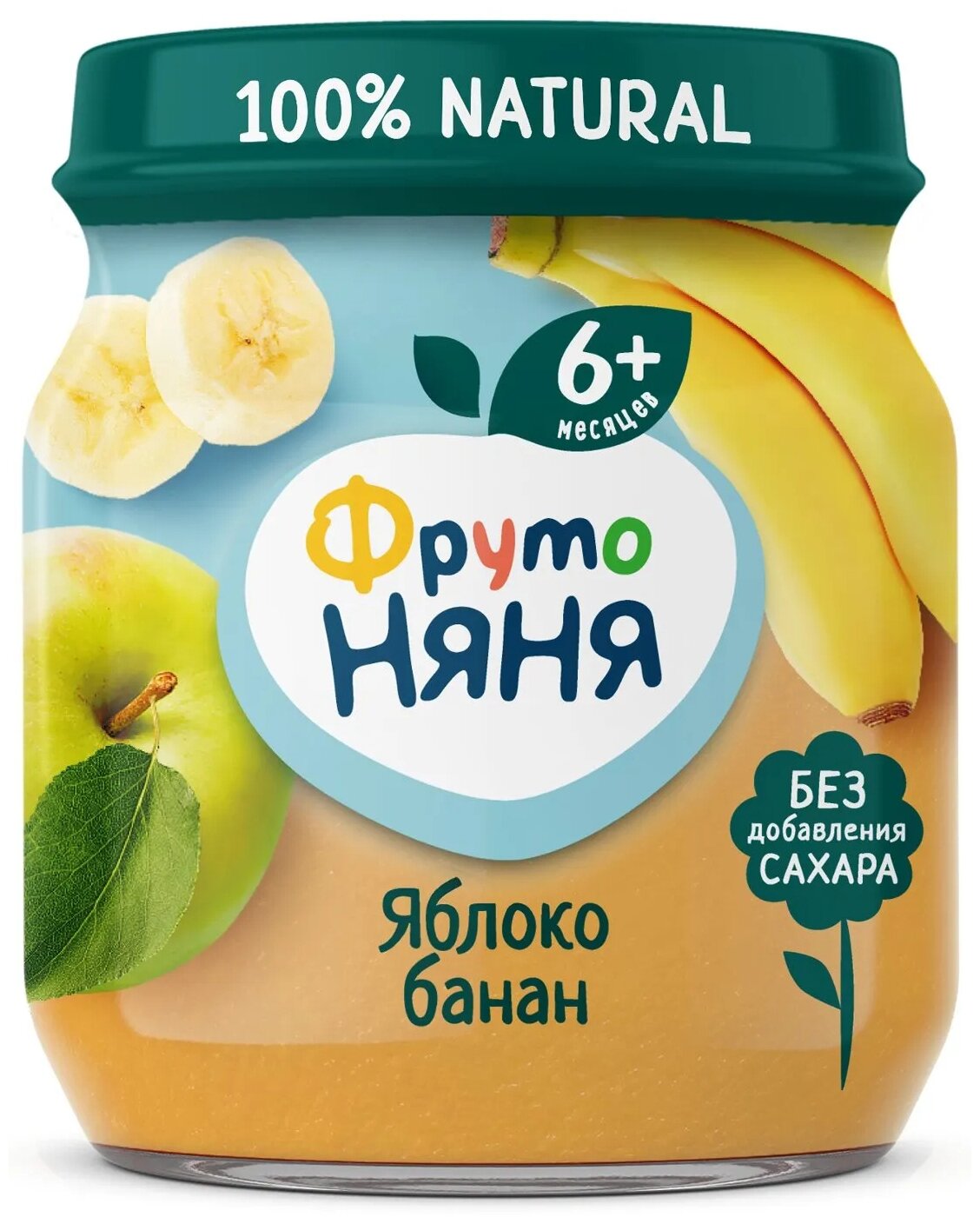 Пюре ФрутоНяня яблоко-банан с 6 месяцев, 100 гр - фото №3