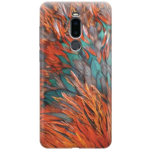 фото Gosso ультратонкий силиконовый чехол-накладка для meizu note 8 с принтом "разноцветные перья"