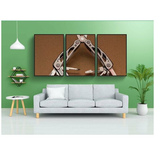 фото Набор модулных постеров для интерьера "мульти инструмент, плоскогубцы, карманный нож" 60x90 см. в тубусе, без рамки lotsprints